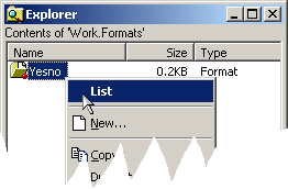 SAS Explorer Catalog Entries list with context menu